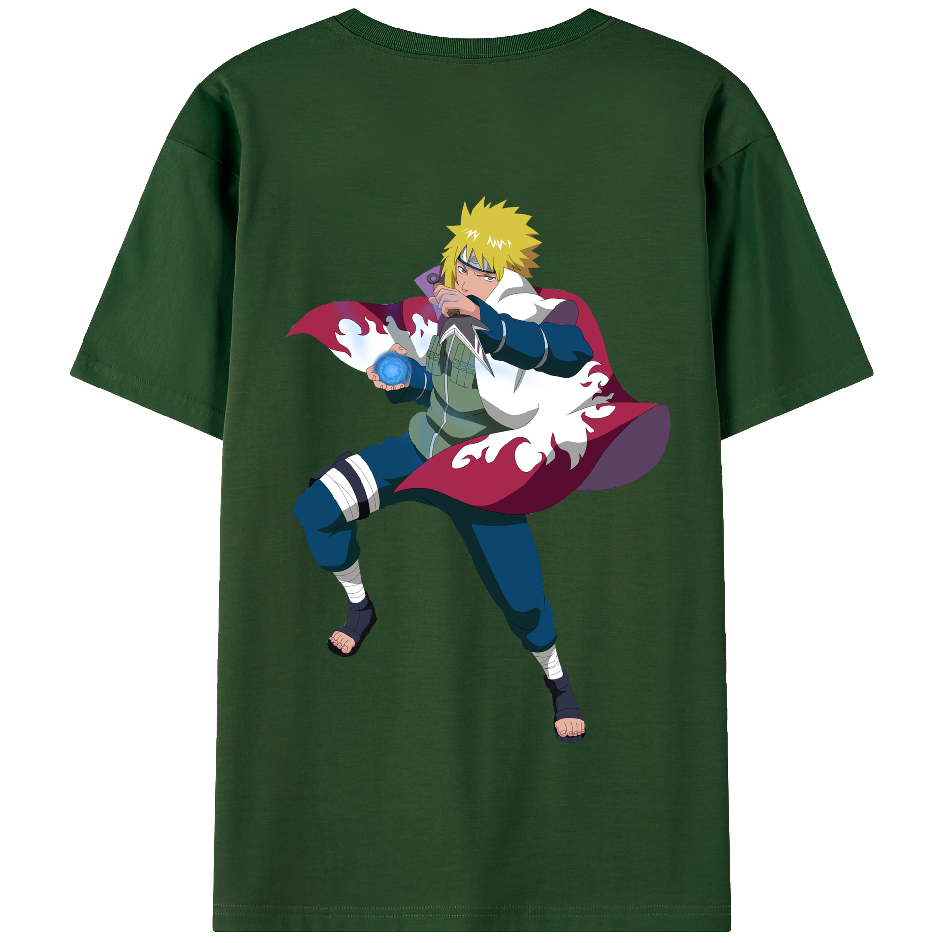 （画像用） NARUTO -ナルト- 波風 ミナト Namikaze Minato 綿100％半袖Tシャツ（背面プリント）